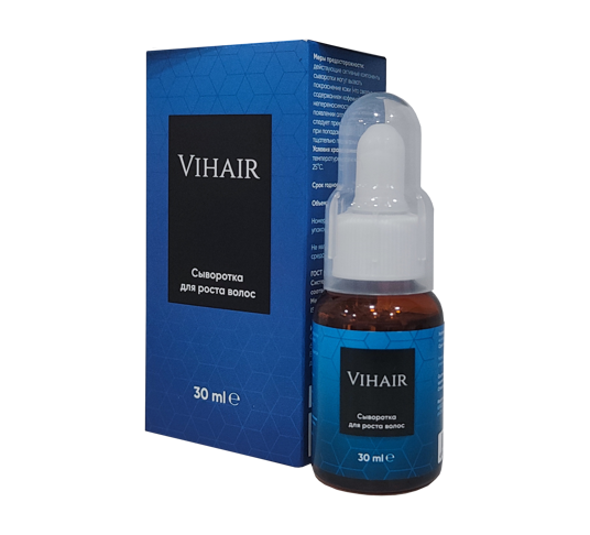 Pipetkalı Vihair serumu flakonu və mavi qutusu, 30 ml